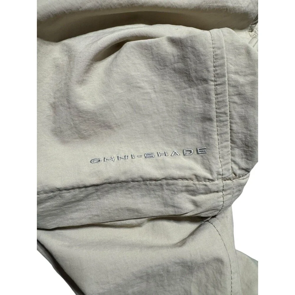 Columbia Men's XL Pull On Convertible Pants Shorts Khaki Tan Beige Pockets 32”